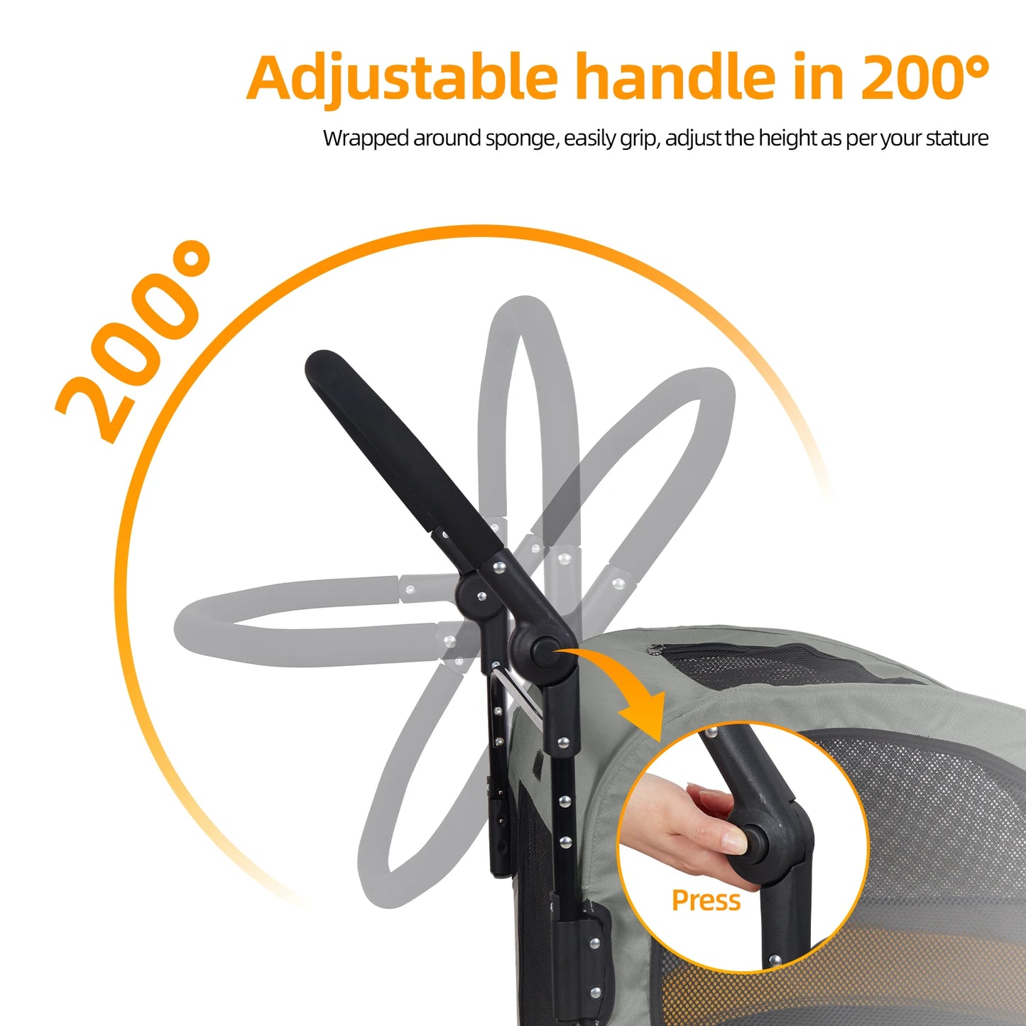 Foldable 4-Wheel Pet Stroller