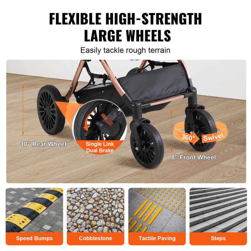 Foldable Pet Stroller with Carrier