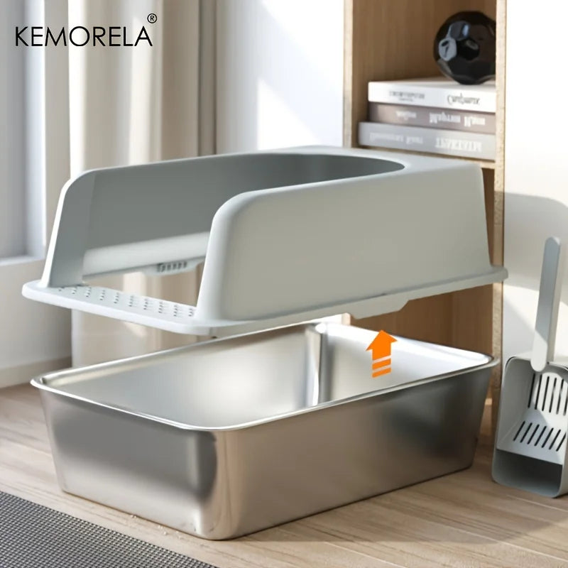 Stainless Steel Cat Litter Box Set