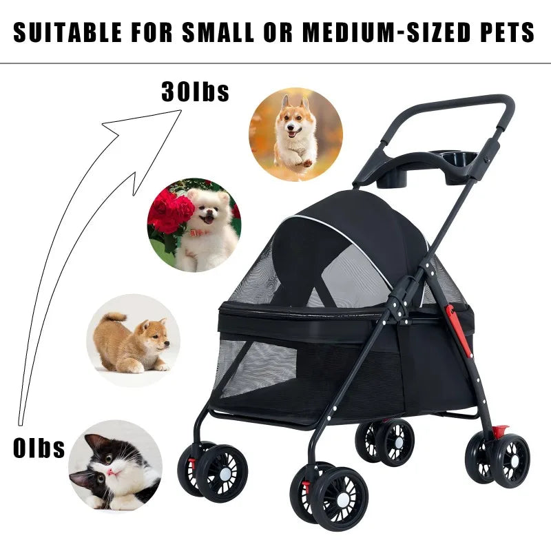 Foldable Small Pet Stroller