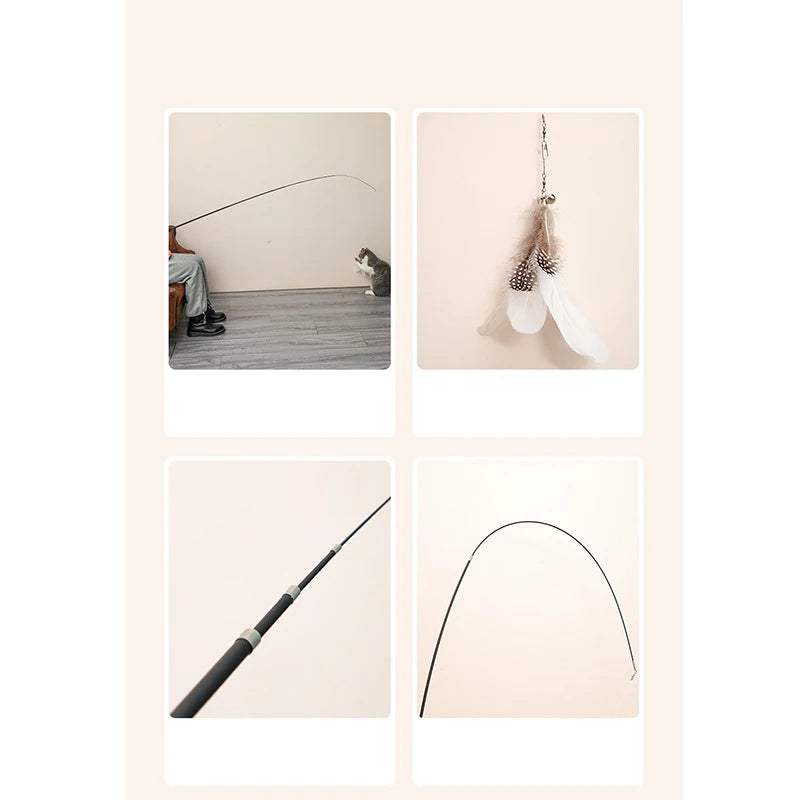 Extra Long Telescopic Cat Teaser Stick