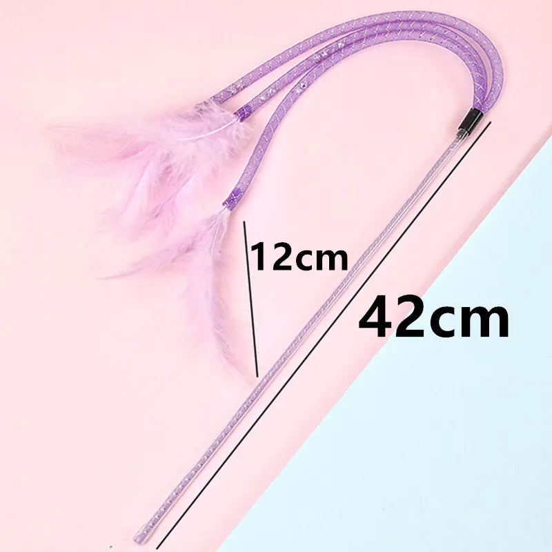Interactive Feather Cat Teaser Stick
