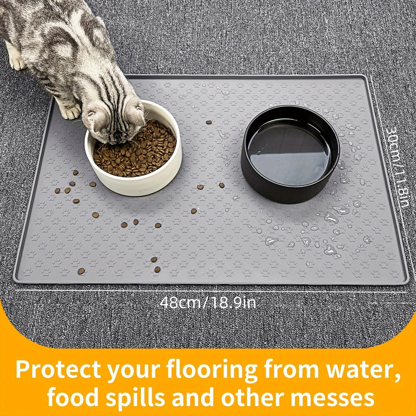 Silicone Paw Print Pet Feeding Mat