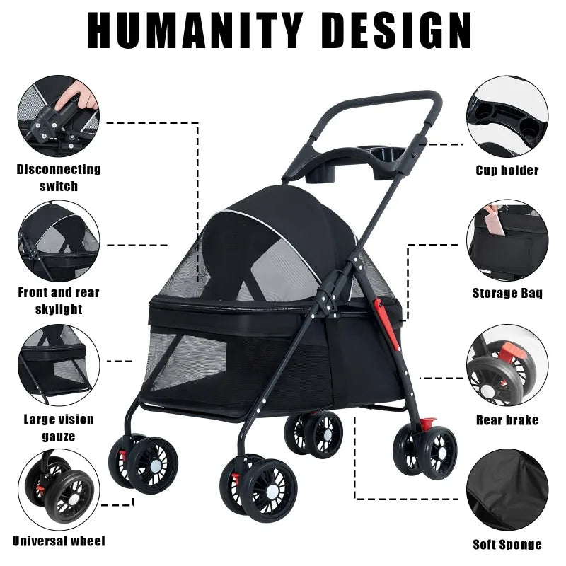 Foldable Small Pet Stroller