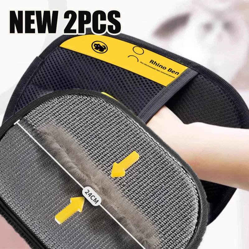 Double-Sided Pet Hair Removal Gloves