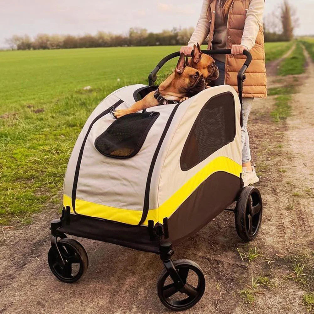 Premium 4-Wheel Foldable Pet Stroller