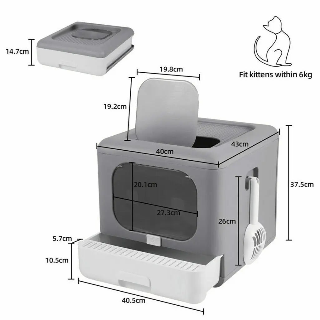 Foldable Enclosed Cat Litter Box