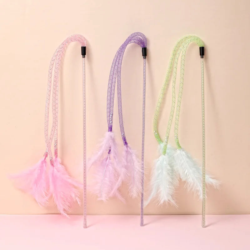 Interactive Feather Cat Teaser Stick