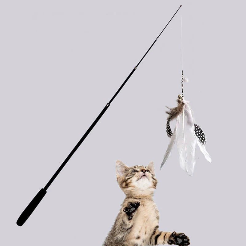 Extra Long Telescopic Cat Teaser Stick