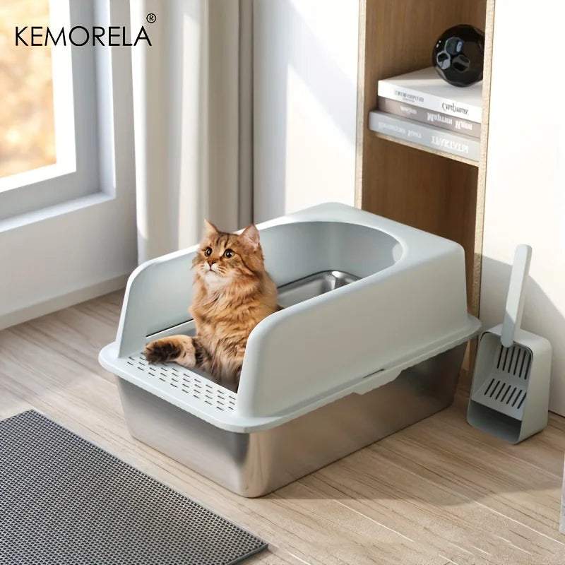 Stainless Steel Cat Litter Box Set