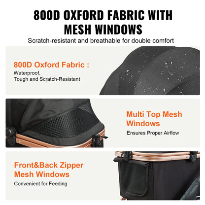 Foldable Pet Stroller with Carrier