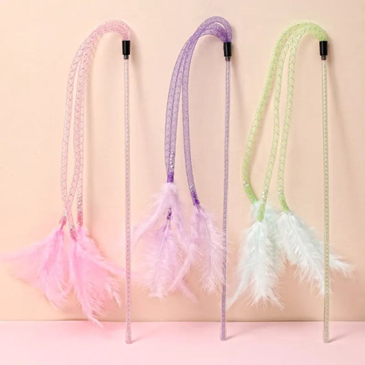 Interactive Feather Cat Teaser Stick