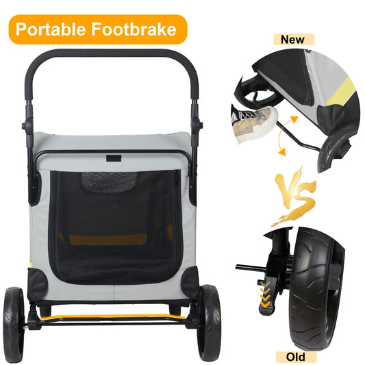 Premium 4-Wheel Foldable Pet Stroller