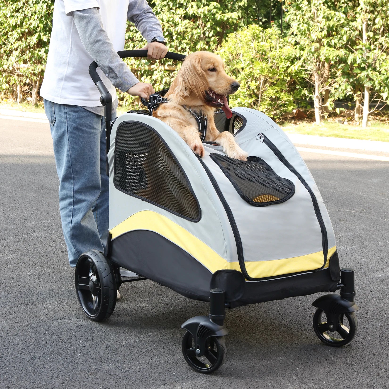 Foldable 4-Wheel Pet Stroller