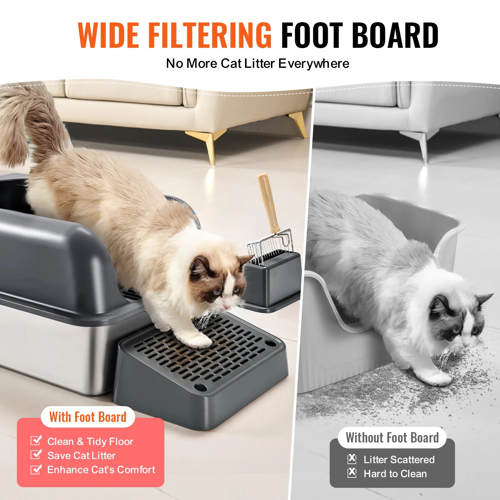Extra Large Stainless Steel Cat Litter Box