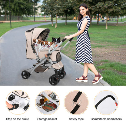 Foldable Pet Stroller with Carrier