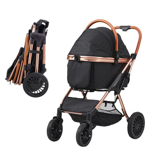 Foldable Pet Stroller with Carrier