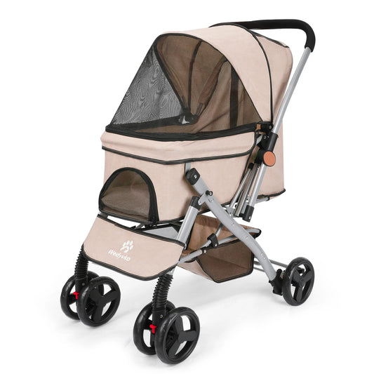 Foldable Pet Stroller with Carrier