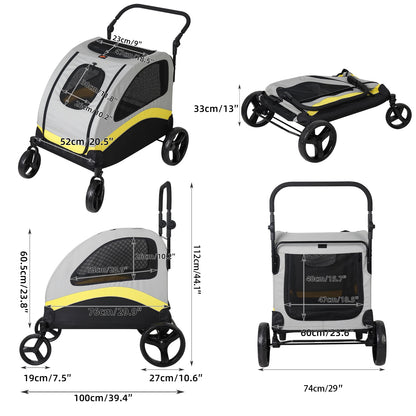 Premium 4-Wheel Foldable Pet Stroller
